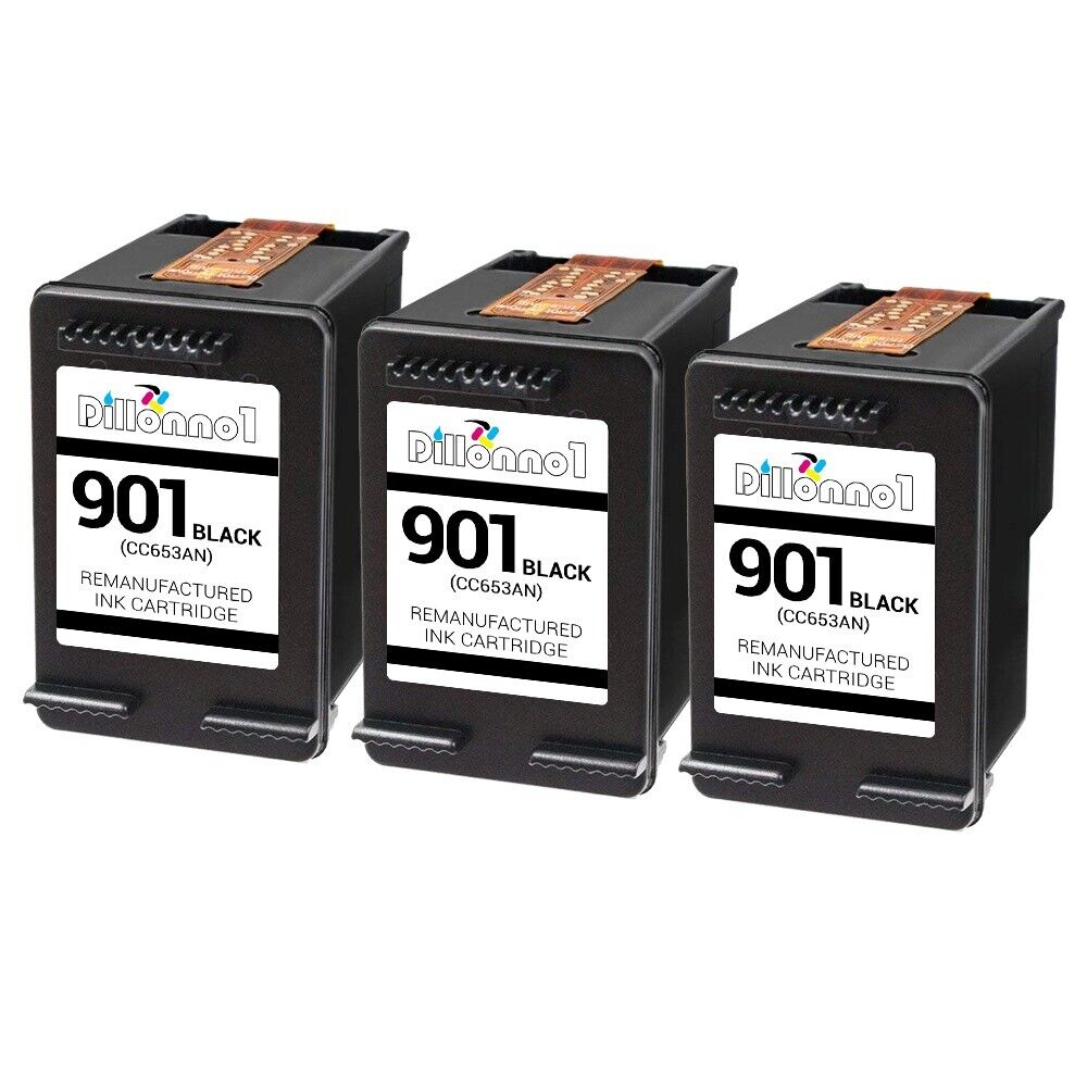 3 PACK For HP #901 Black Ink For HP Officejet 4500 G510 Series Printer