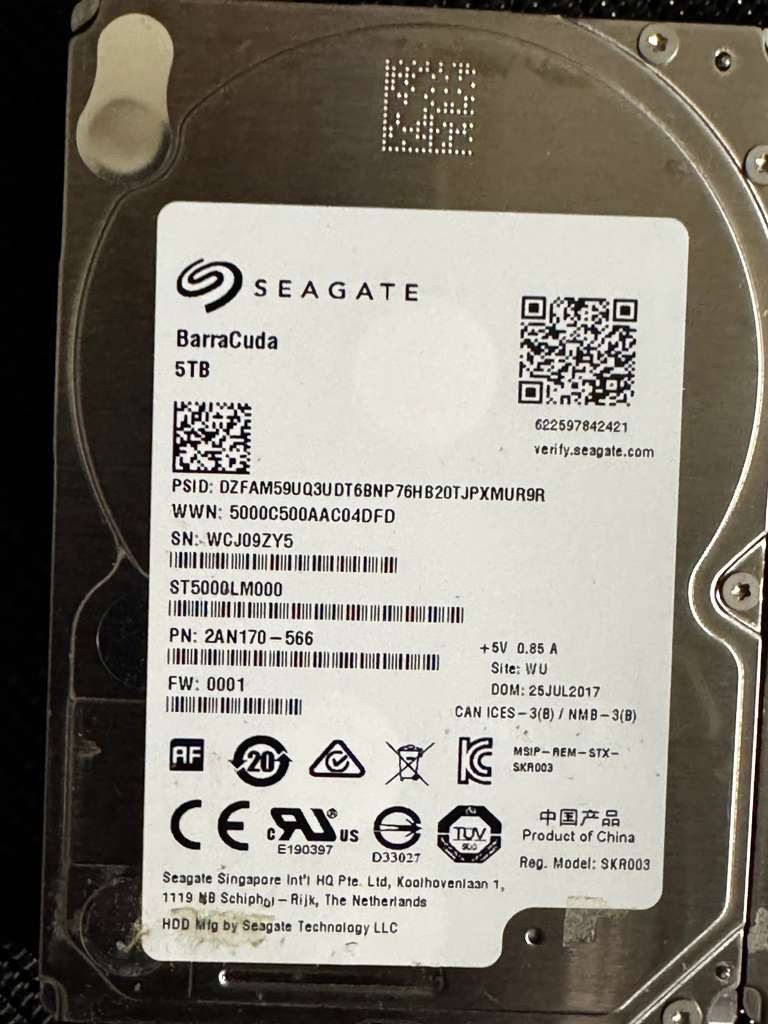 LOT OF 2x ST5000LM000 SEAGATE BARRACUDA 5TB SATA 2.5\