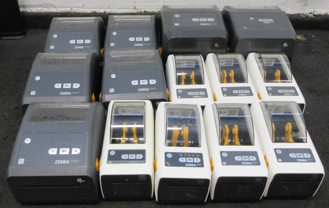 LOT OF 14 Zebra ZD420/ZD410/ZD410 Thermal Label Printer