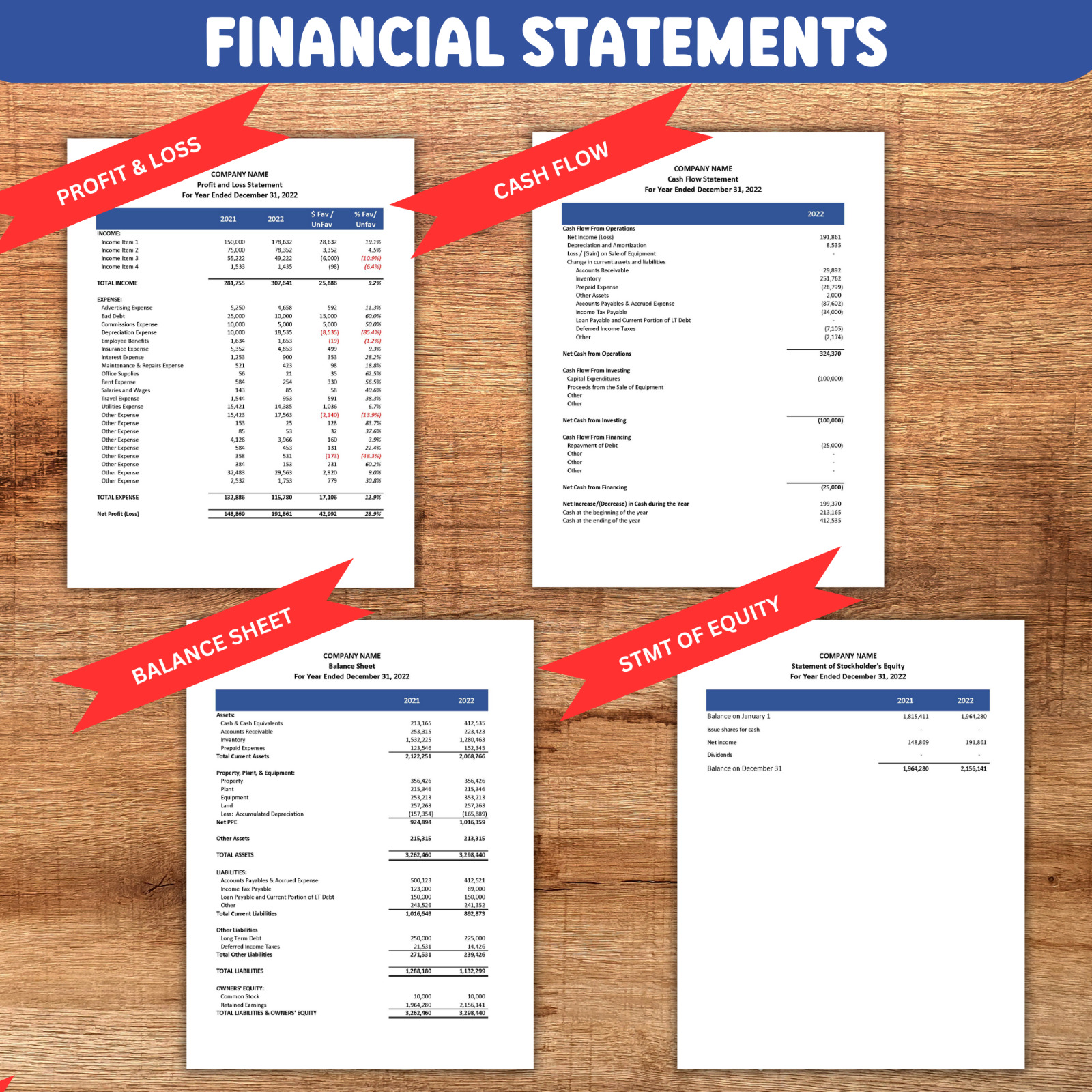 Financial Statement Template | Financial Statements | Profit and Loss Statement
