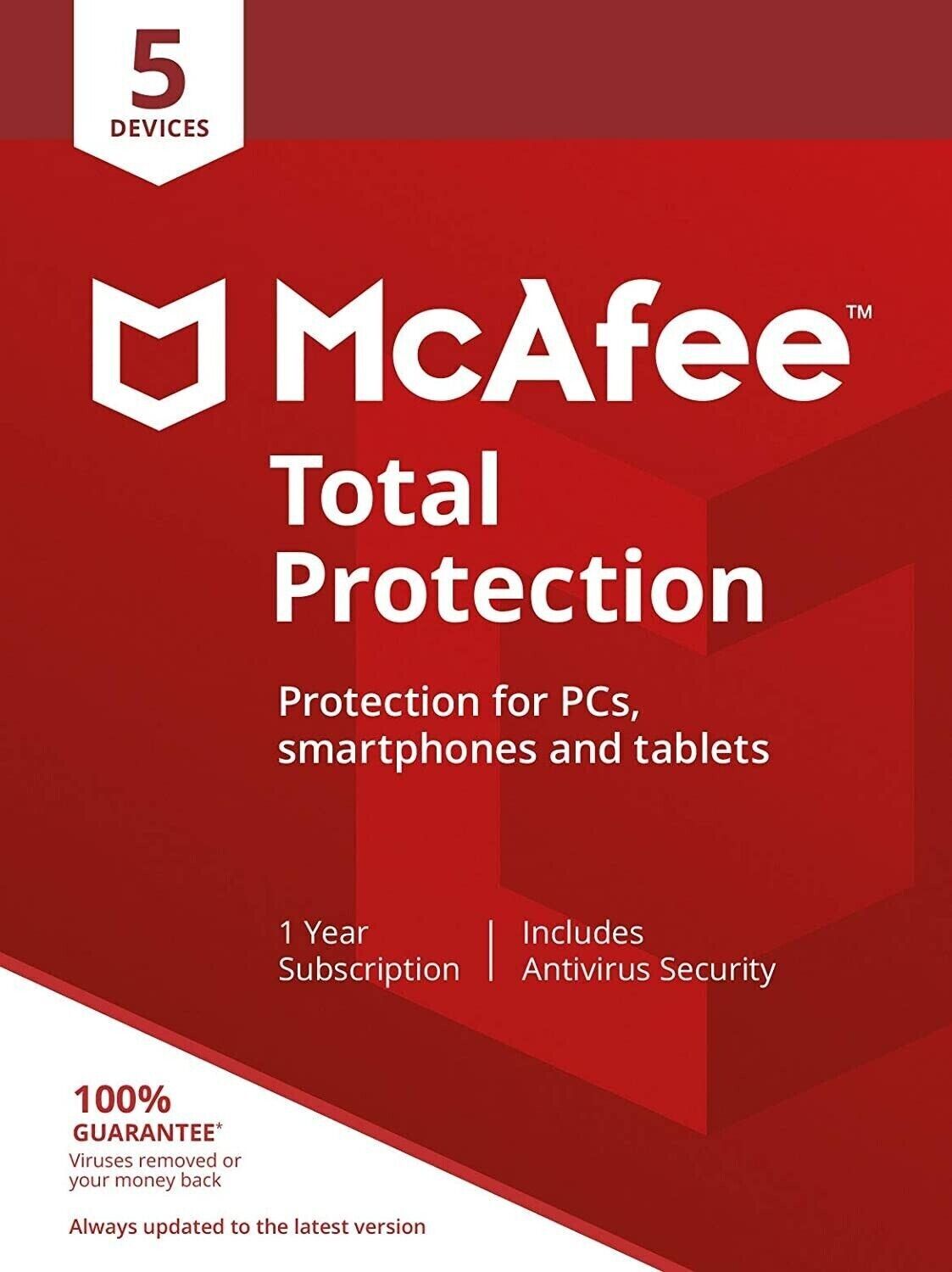 McAfee Total Protection 2024 5 Device 1 Year Antivirus Security 2024 Ready
