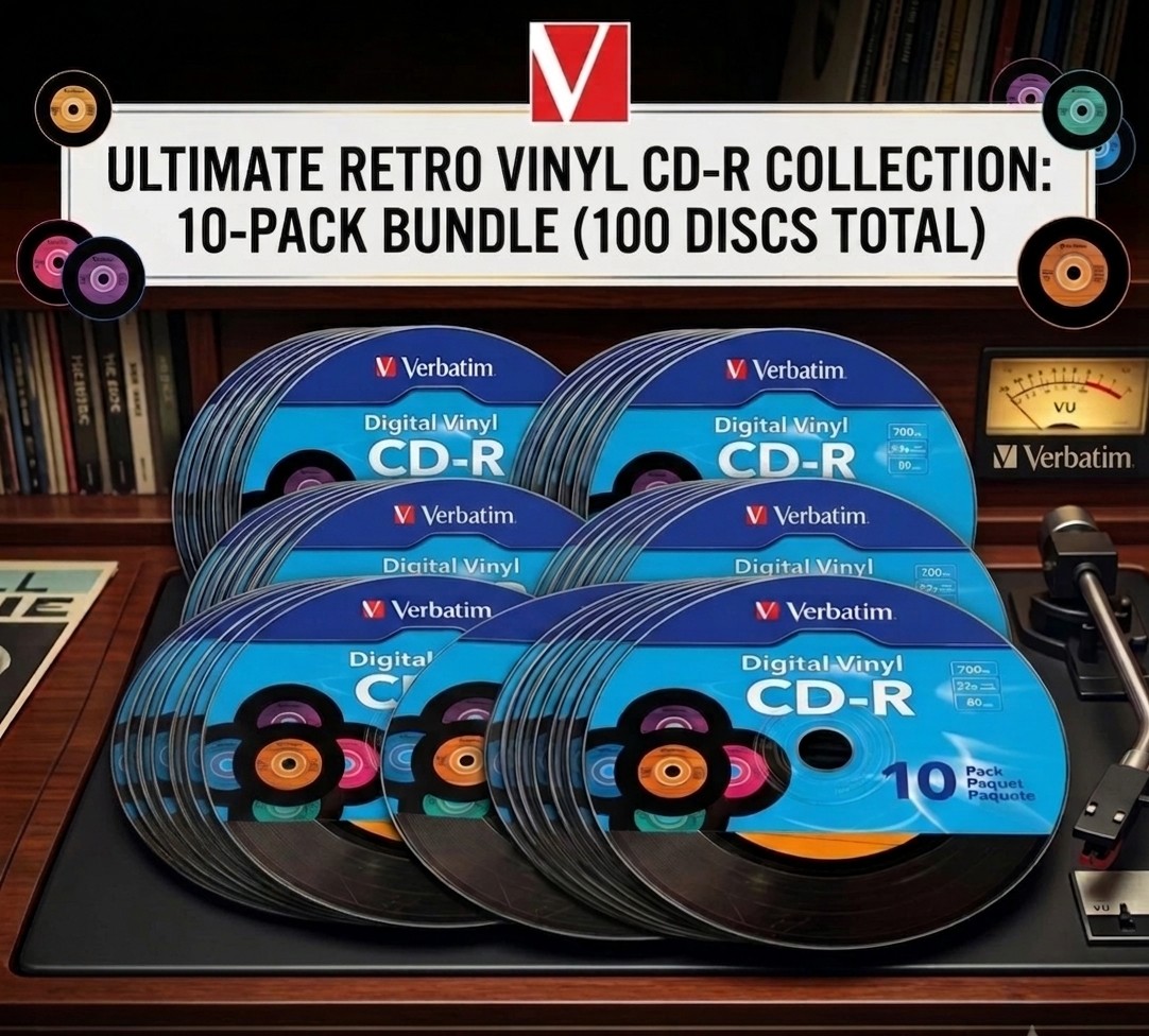 100 Verbatim Digital Vinyl CD-R 700MB 80 Min 52x Discs 10 Packs of 10 Sealed 100 Verbatim Digital Vinyl CD-R 700MB 80 Min 52x Discs 10 Packs of 10 Sealed