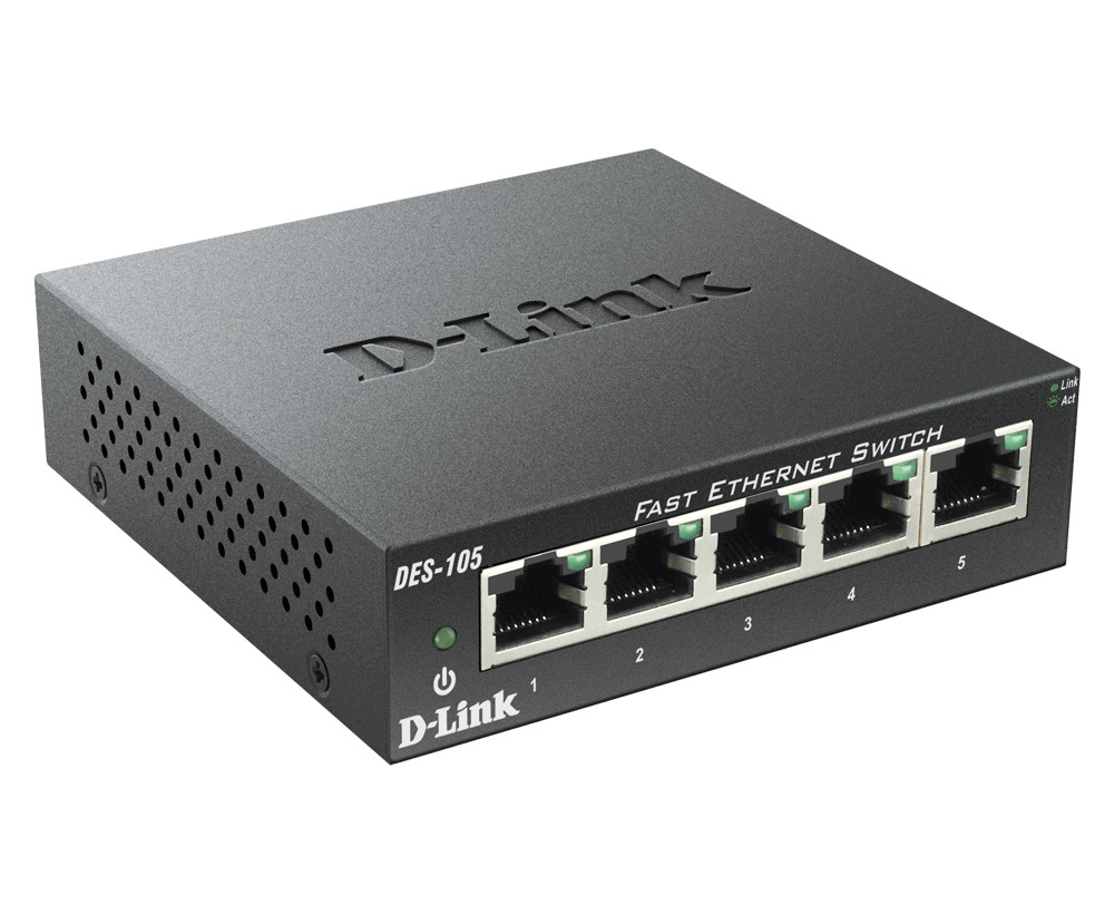 NEW Lot of 2 D-Link DES-105 10/100 Mbps 5 ports Switch (AMX)