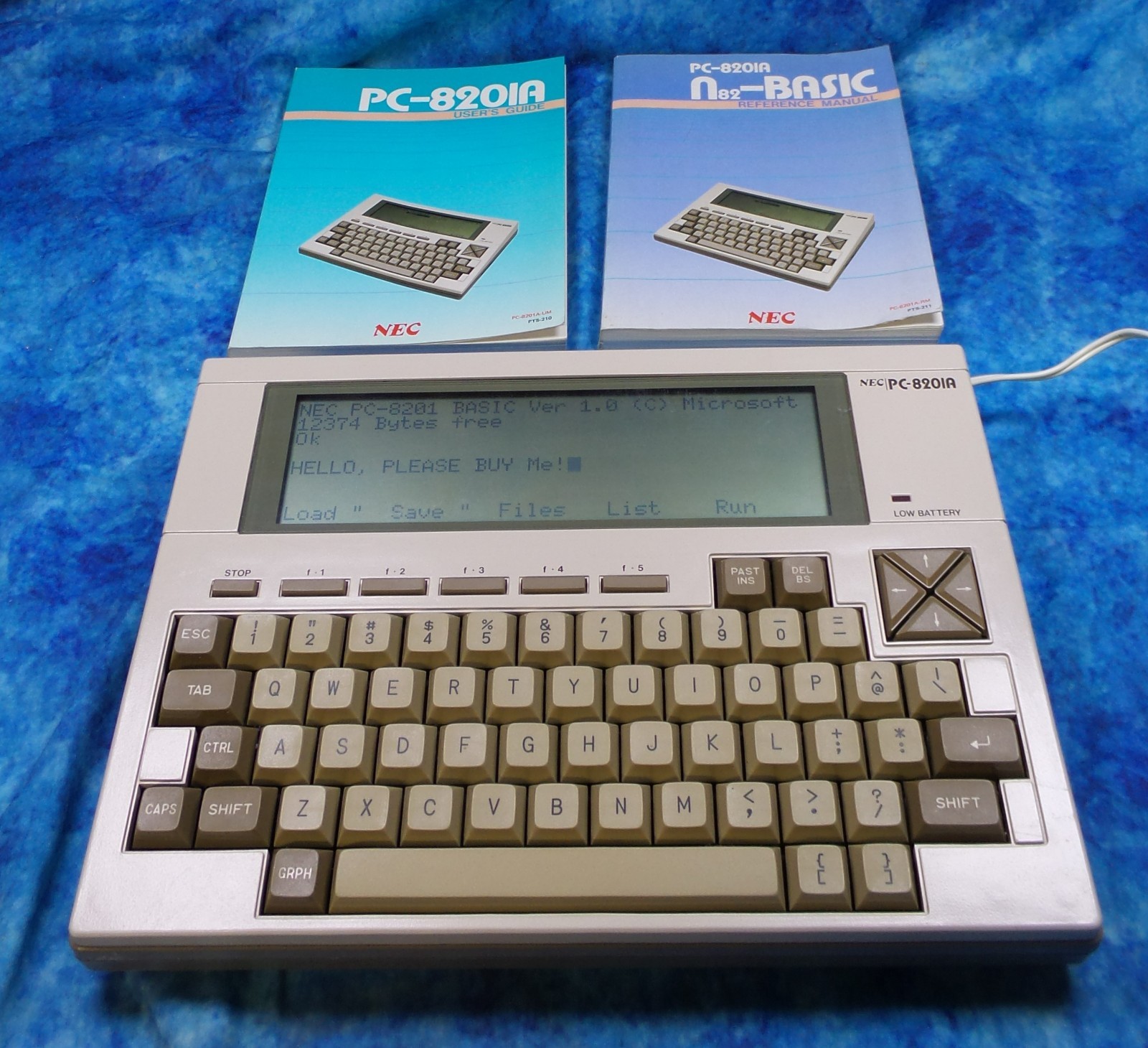 Vintage NEC PC-8201A Working PC from 1983 w/Power Supply, Manuals  - Works Clean