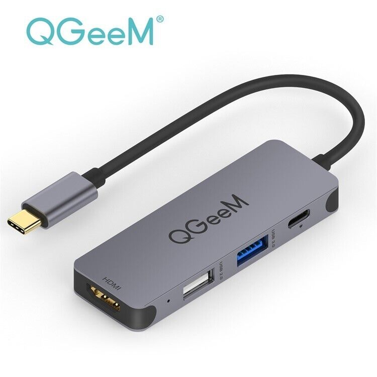 QGeeM 4 in 1 Type-C Docking Station Multifunctional 4K HDMI USB 3.0 100W PD Hub