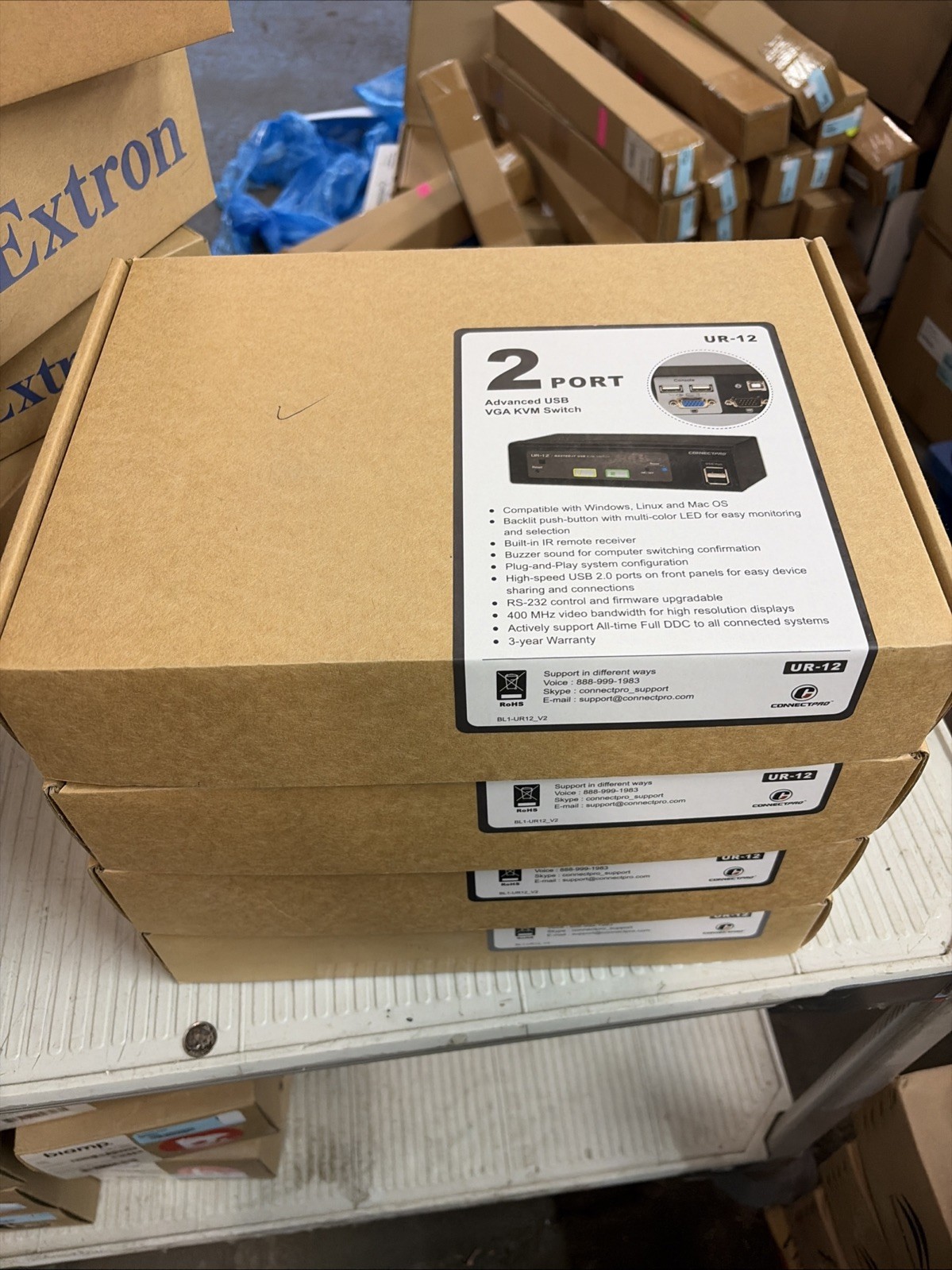[ConnectPRO] UR-12 - 2-port  Advanced USB VGA KVM Switch New In Box