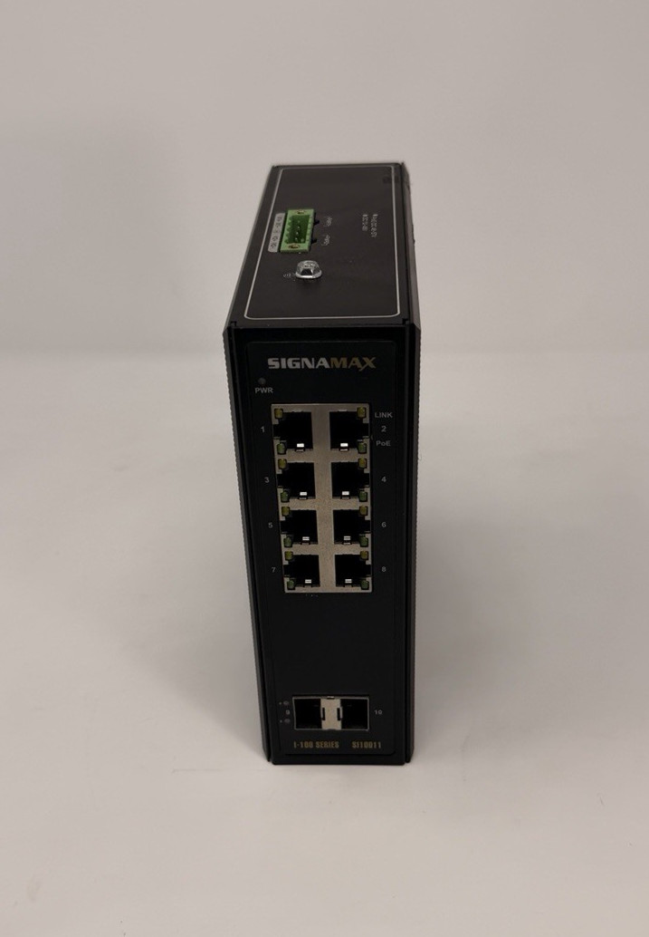 Signamax SI10011 8-Port Industrial Gigabit PoE+ Switch Signamax SI10011 8-Port Industrial Gigabit PoE+ Switch