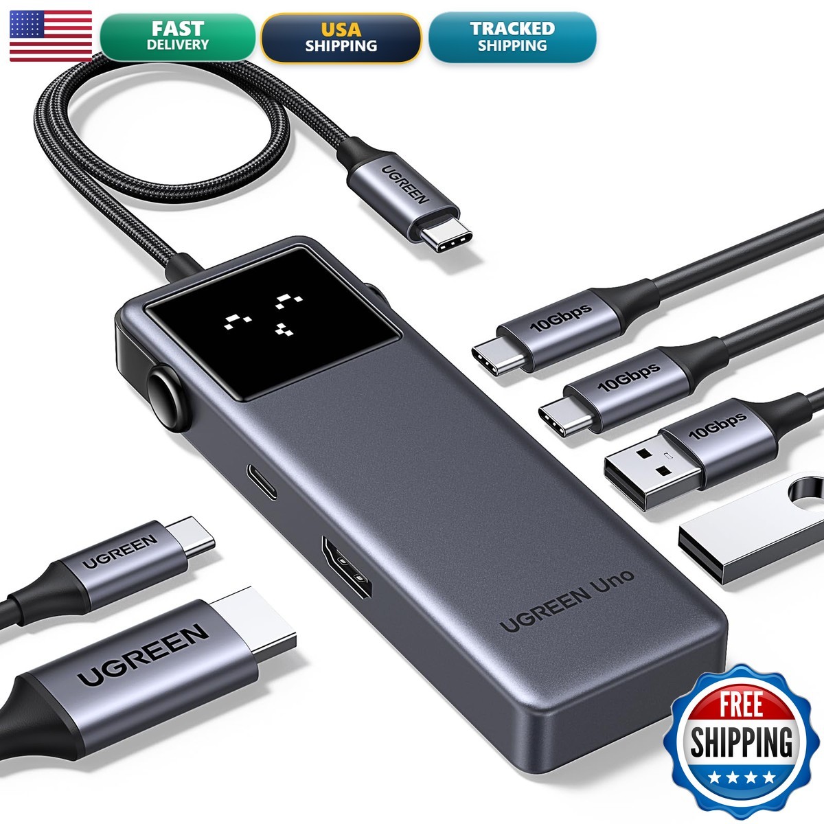 UGREEN Uno 6-in-1 USB-C Hub 10Gbps 4K@60Hz HDMI