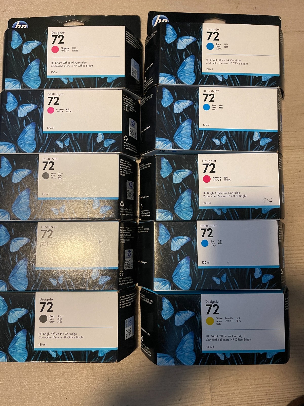 LOT OF 10: GENUINE - HP DESIGNJET 72 C9403A C9371A C9372A C9373A C9374A - EXPIRE LOT OF 10: GENUINE - HP DESIGNJET 72 C9403A C9371A C9372A C9373A C9374A - EXPIRE