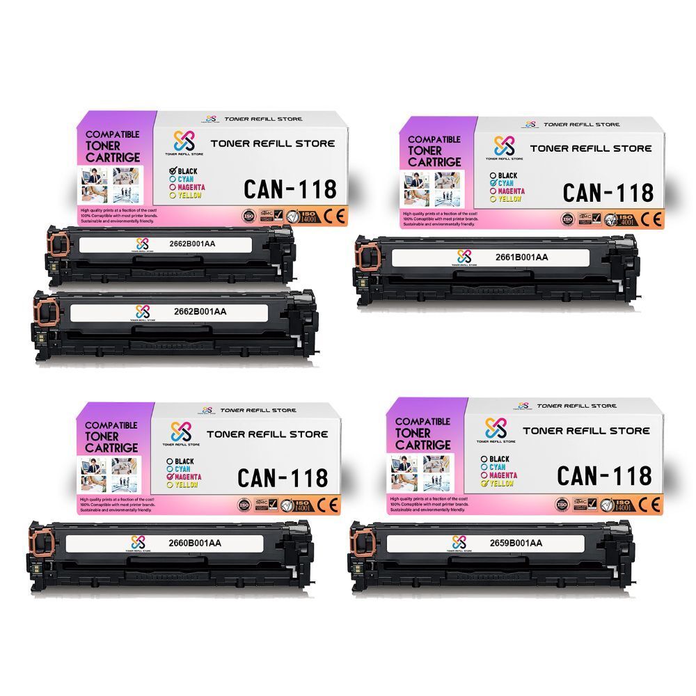 5Pk TRS 118 BCYM Compatible for Canon imageClass LBP7660CDN Toner Cartridge