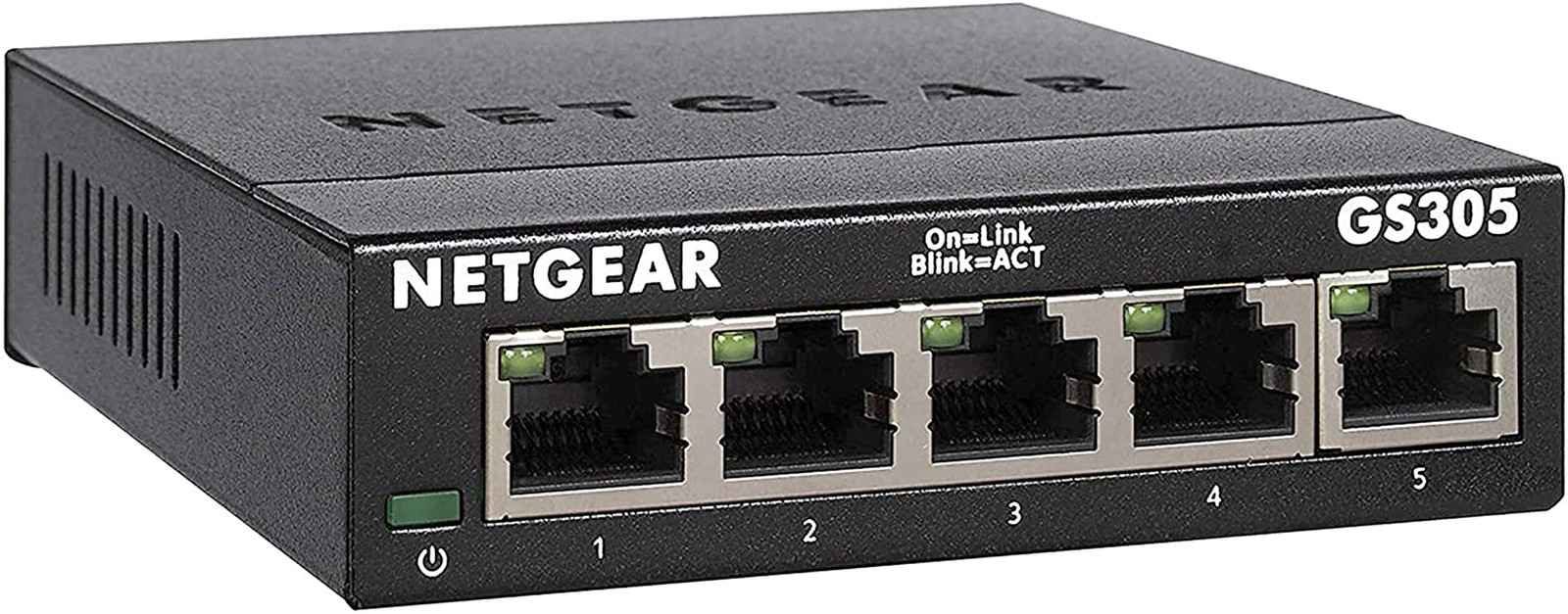 NETGEAR 5-Port Gigabit Ethernet Unmanaged Switch (Gs305) - Desktop Quiet Fanless NETGEAR 5-Port Gigabit Ethernet Unmanaged Switch (Gs305) - Desktop Quiet Fanless