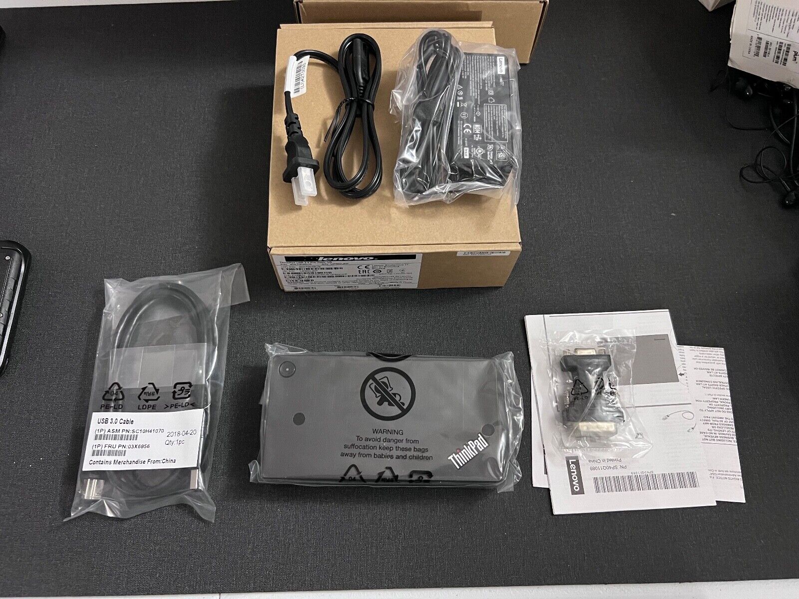 New Lenovo ThinkPad USB 3.0 Pro Dock 40A70045US 45W Ac Adapter