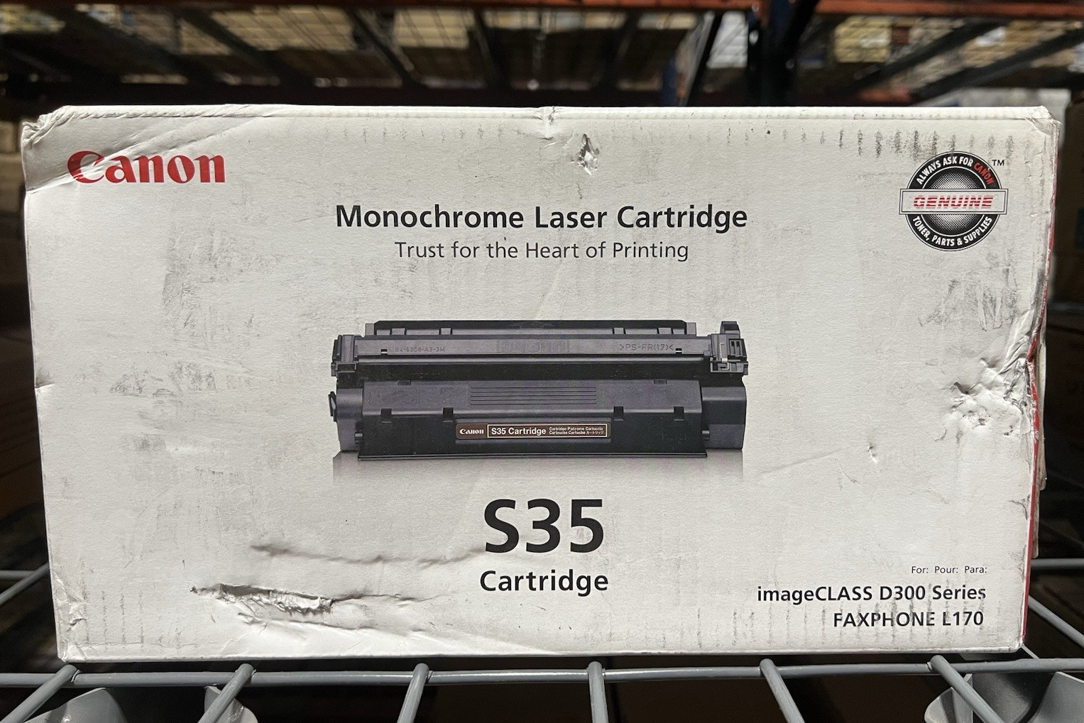 Genuine Canon S35 Black Toner Cartridge (7833A001), OEM-Open/Worn Box Genuine Canon S35 Black Toner Cartridge (7833A001), OEM-Open/Worn Box