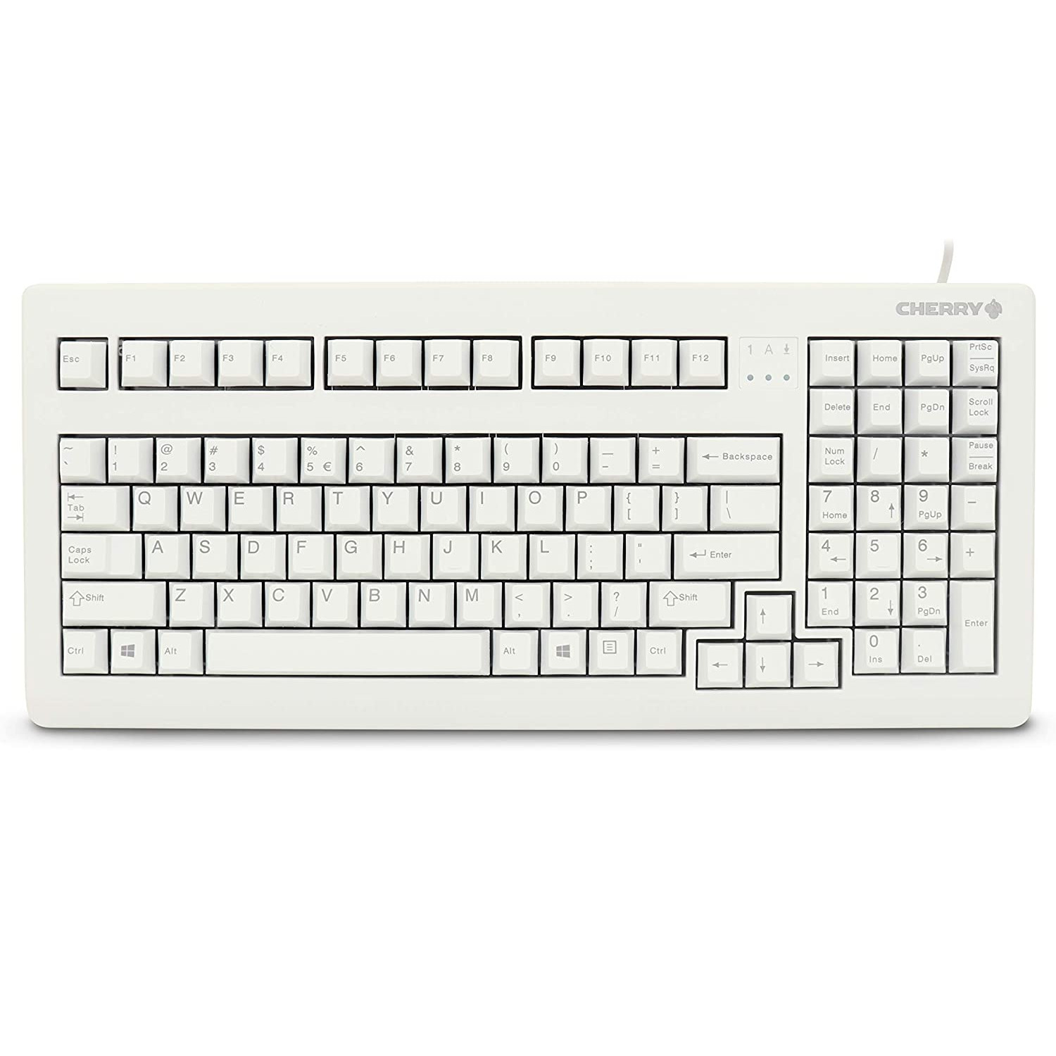 CHERRY ELECTRICAL G80-1800LPCEU-0 Gray Compact Industrial Keyboard - 104 Keys