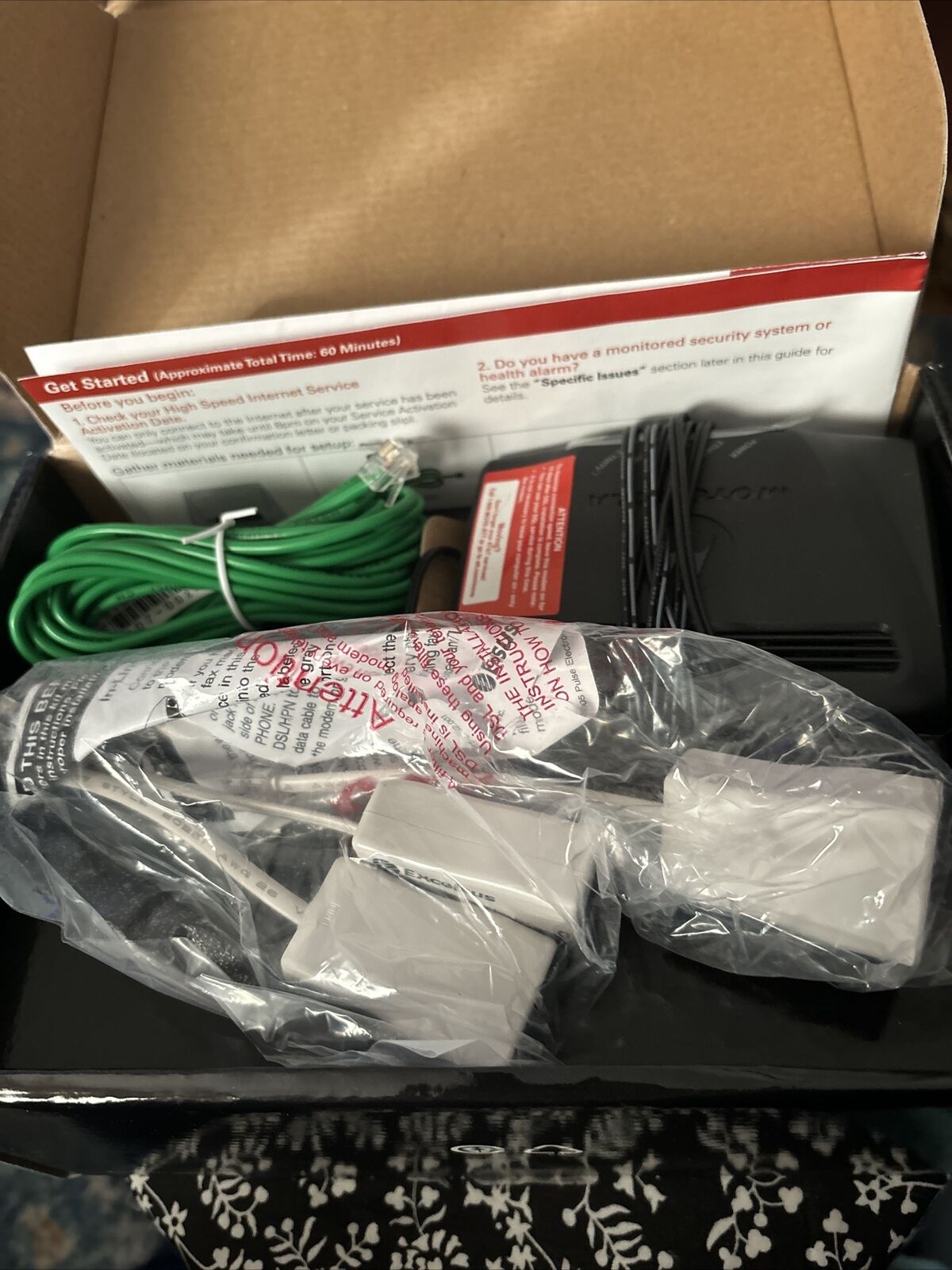 AT&T Motorola 3360 DSL / Ethernet Modem w/ Accessories & Box