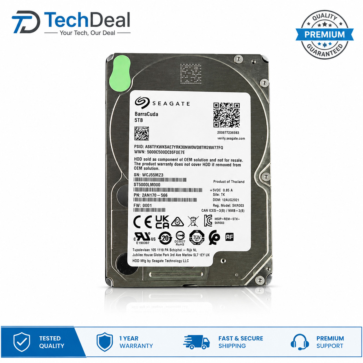 Seagate BarraCuda ST5000LM000 5TB 5400RPM SATA III 6Gb/s 2.5 Seagate BarraCuda ST5000LM000 5TB 5400RPM SATA III 6Gb/s 2.5