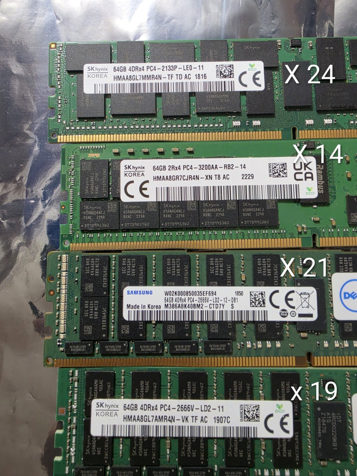 [Lot of 78]- 64GB RAM Sticks. Sk Hynix/Samsung