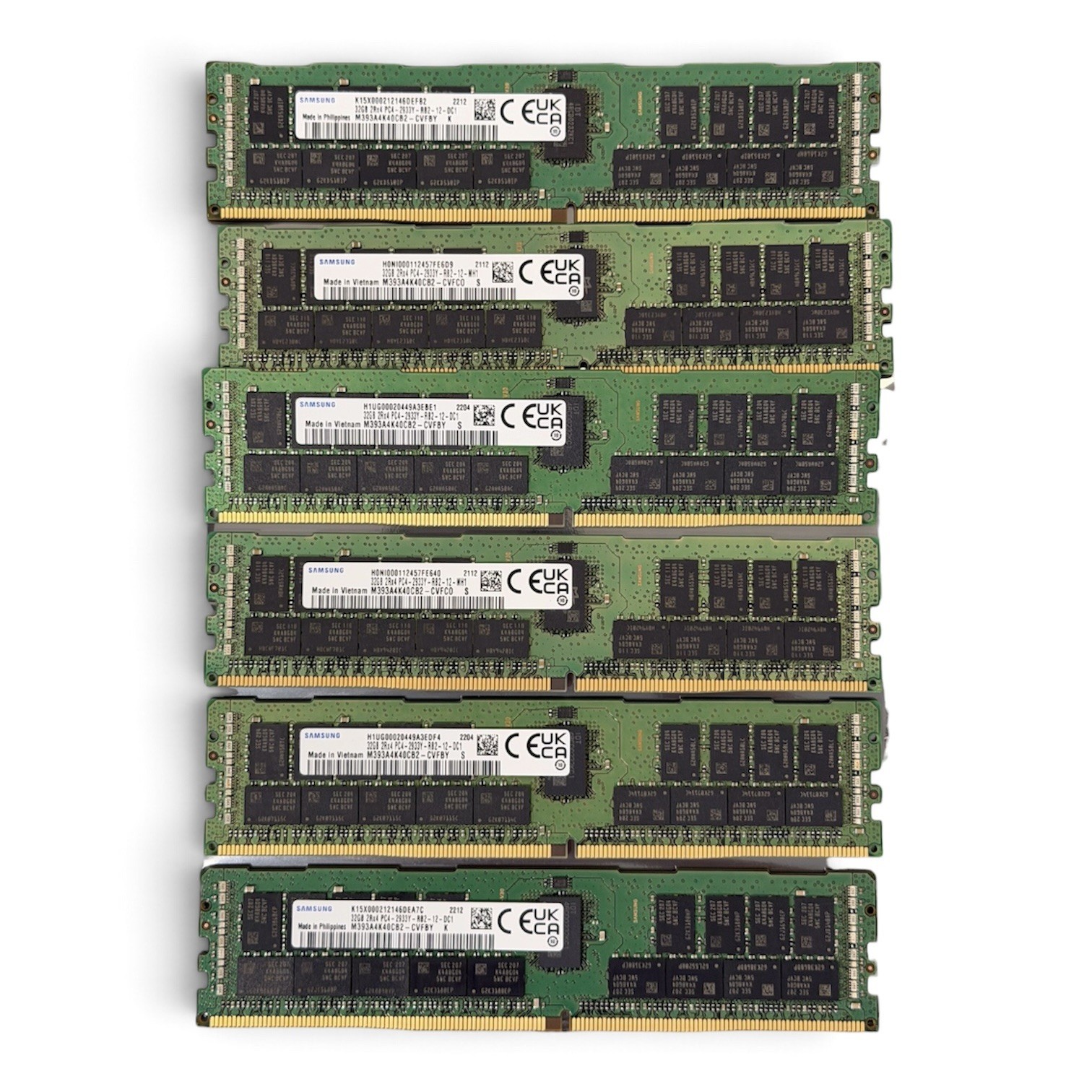 Lot of 8 SK Hynix Samsung 32GB 2Rx4 DDR4-2933Y ECC RDIMM M393A4K40CB2-CV Lot of 8 SK Hynix Samsung 32GB 2Rx4 DDR4-2933Y ECC RDIMM M393A4K40CB2-CV