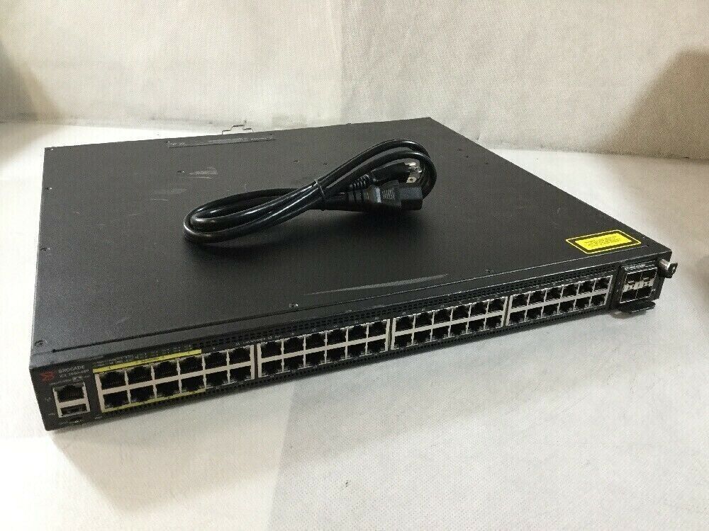 Brocade ICX7450-48P 48 Port PoE+ Gig Switch + ICX7400-4X10GF + 2x 40G w/Dual PSU