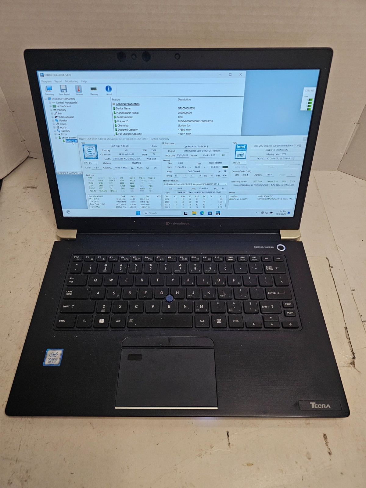Dynabook Tecra x40-F i5-8265U 8GB RAM 256GB SSD Win 11#04 Dynabook Tecra x40-F i5-8265U 8GB RAM 256GB SSD Win 11#04