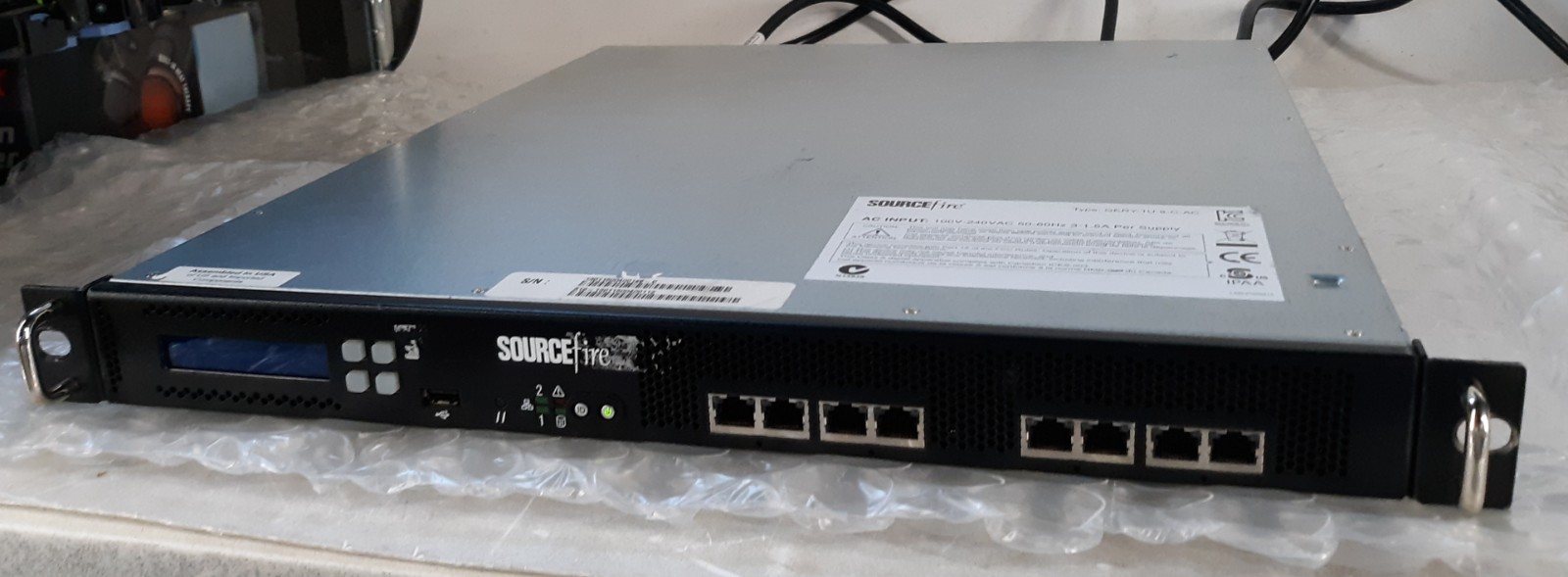 Cisco SourceFire GERY-1U-8-C-AC 64GB SSD 16GB RAM Security Appliance 2x PSU+Cord