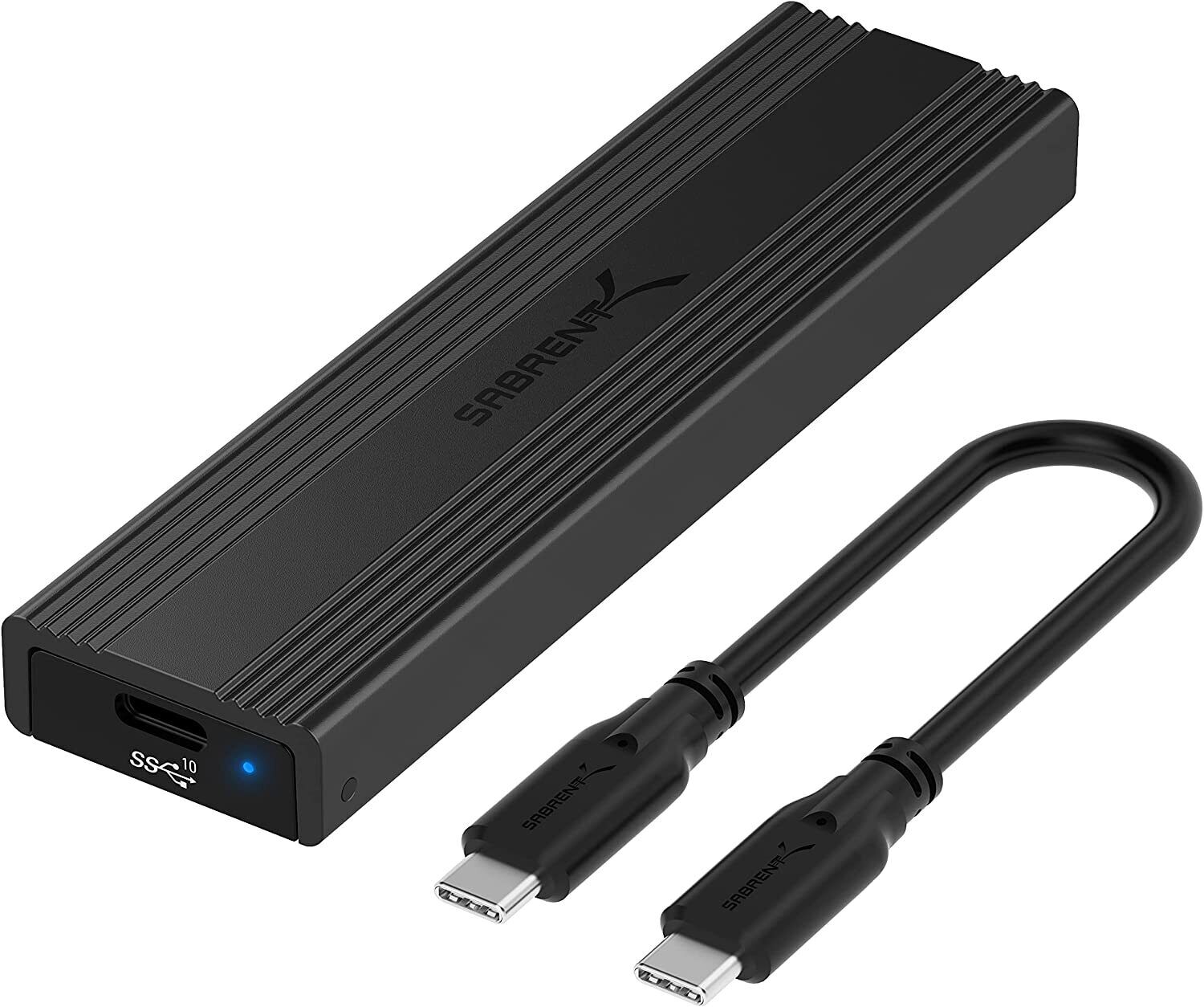 SABRENT USB 3.2 Type-C Tool-Free Enclosure for M.2 PCIe NVMe and SATA SSDs (EC-S