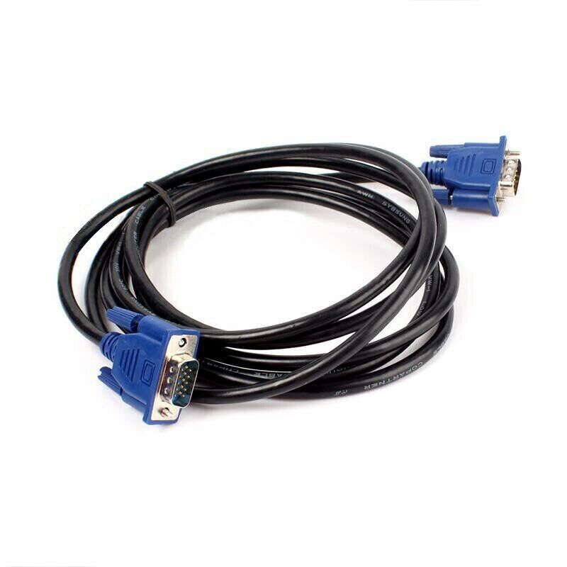 Heavy Duty VGA Cable 6ft Male to Male SVGA Monitor Cord Computer 1080p Video