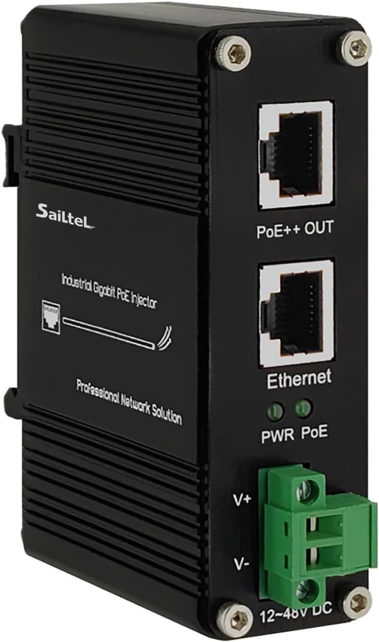 SaiLteL 95W Industrial Gigabit PoE++ Injector, IEEE 802.3at/802.3af Compliant SaiLteL 95W Industrial Gigabit PoE++ Injector, IEEE 802.3at/802.3af Compliant