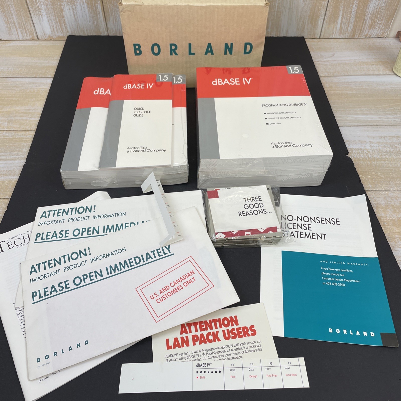 Borland dBase IV 1.5 LAN Pack: Quick Reference, Programming, Language & 4 Disks Borland dBase IV 1.5 LAN Pack: Quick Reference, Programming, Language & 4 Disks