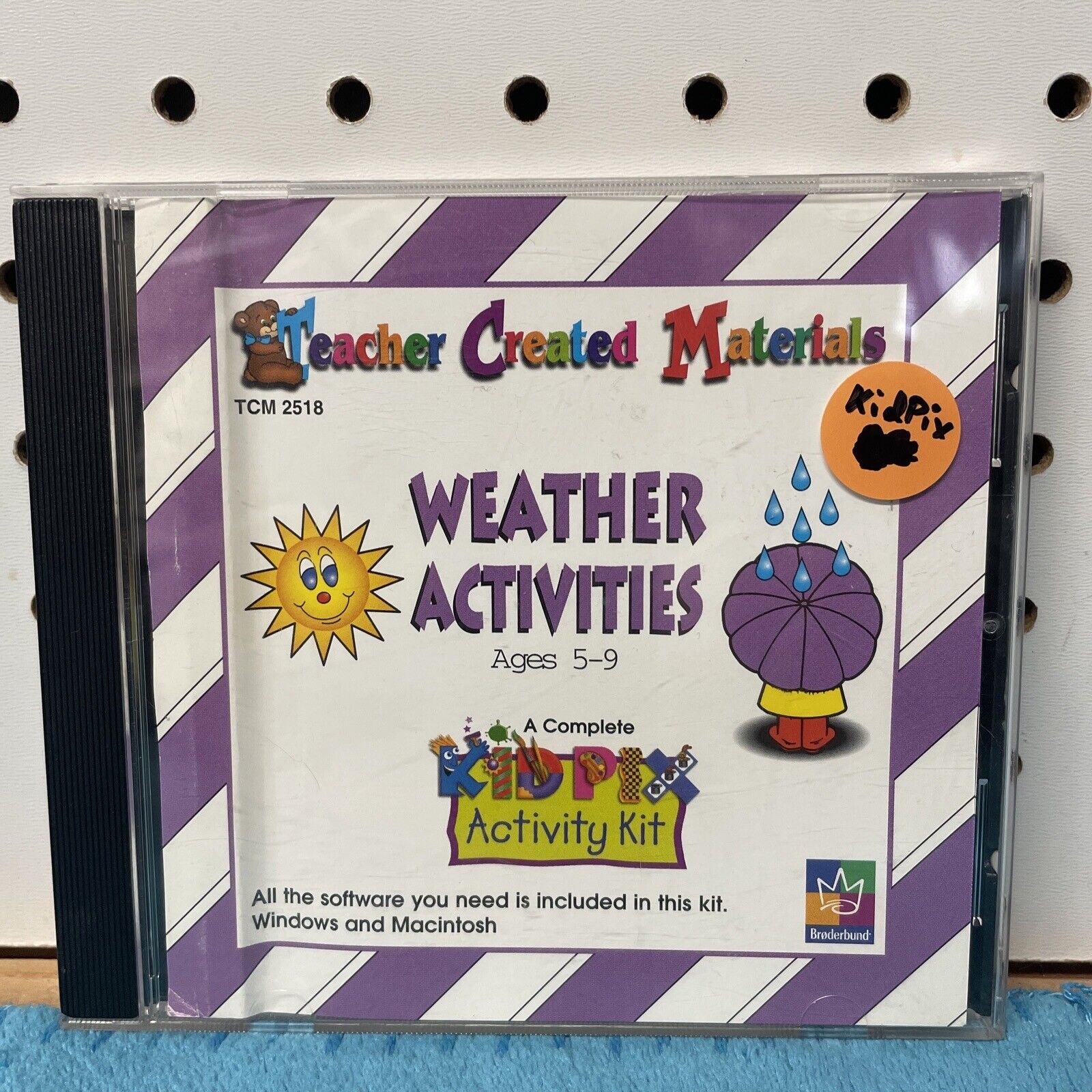 WEATHER ACTIVITIES PC CD-ROM BY BRODERBUND, KID PIX ACTIVITY KIT,TEACHER CREATED