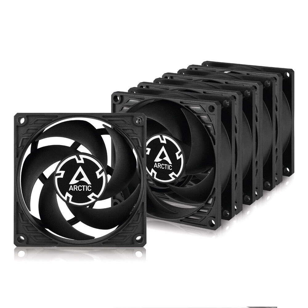 ARCTIC P8 PWM PST (Black) 5 Pack 80 mm Case Fan PWM Sharing Technology PST PC