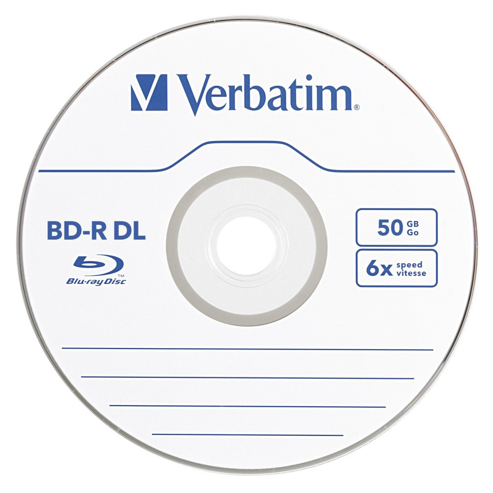 20 pack VERBATIM 6X Blu-Ray BD-R DL Dual Layer 50GB Branded Logo in Paper Sleeve 20 pack VERBATIM 6X Blu-Ray BD-R DL Dual Layer 50GB Branded Logo in Paper Sleeve