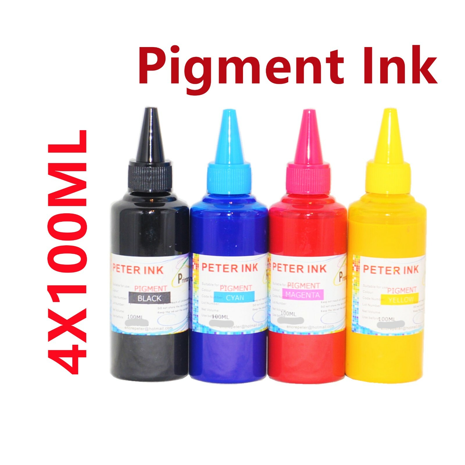 4X100ML Pigment refill Ink for 4 colors Printer CISS Cartridge 4X100ML Pigment refill Ink for 4 colors Printer CISS Cartridge
