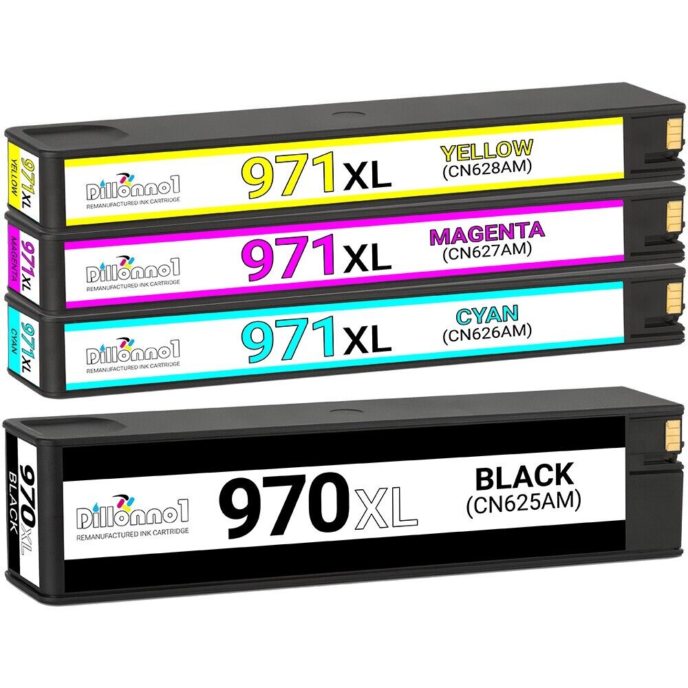For HP 970XL 971XL BCMY Cartridges for Officejet Pro X451 X476 Printers