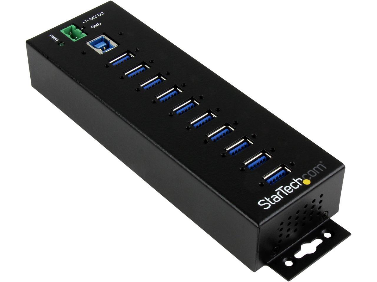 StarTech.com HB30A10AME 10-Port Industrial USB 3.0 Hub with External Power Adapt StarTech.com HB30A10AME 10-Port Industrial USB 3.0 Hub with External Power Adapt