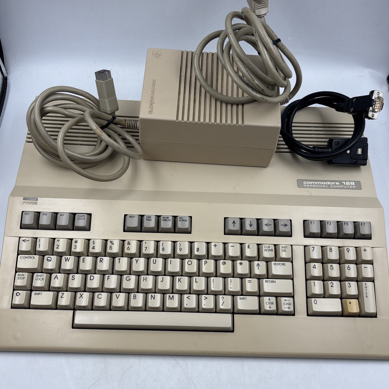 Vintage Commodore 128 Computer Powers On Not Tested with Power Supply AS-IS