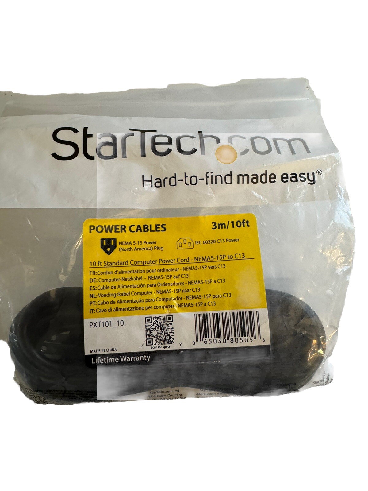 StarTech.com 3m/10ft Power Cable StarTech.com 3m/10ft Power Cable