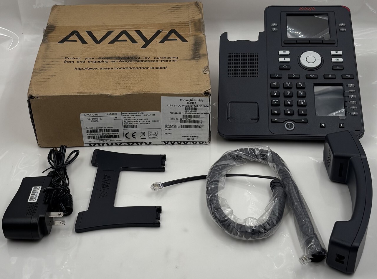 AVAYA J159 IP CORDED DESK BUSINESS PHONE J159 3PCC PREINSTALLED WIRELESS AVAYA J159 IP CORDED DESK BUSINESS PHONE J159 3PCC PREINSTALLED WIRELESS