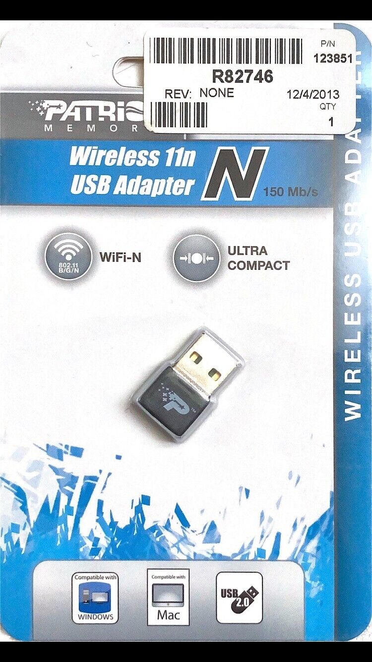 Patriot Memory Wireless 11n USB Adaptor (802.11b/g/n)