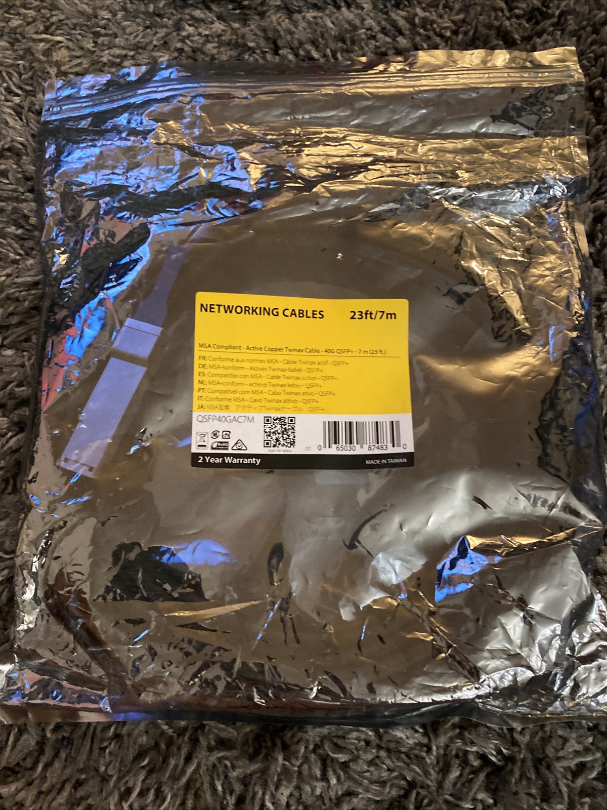 StarTech.com MSA Uncoded Compatible 7m 40G QSFP+ to QSFP+ (QSFP40GAC7M) Copper StarTech.com MSA Uncoded Compatible 7m 40G QSFP+ to QSFP+ (QSFP40GAC7M) Copper