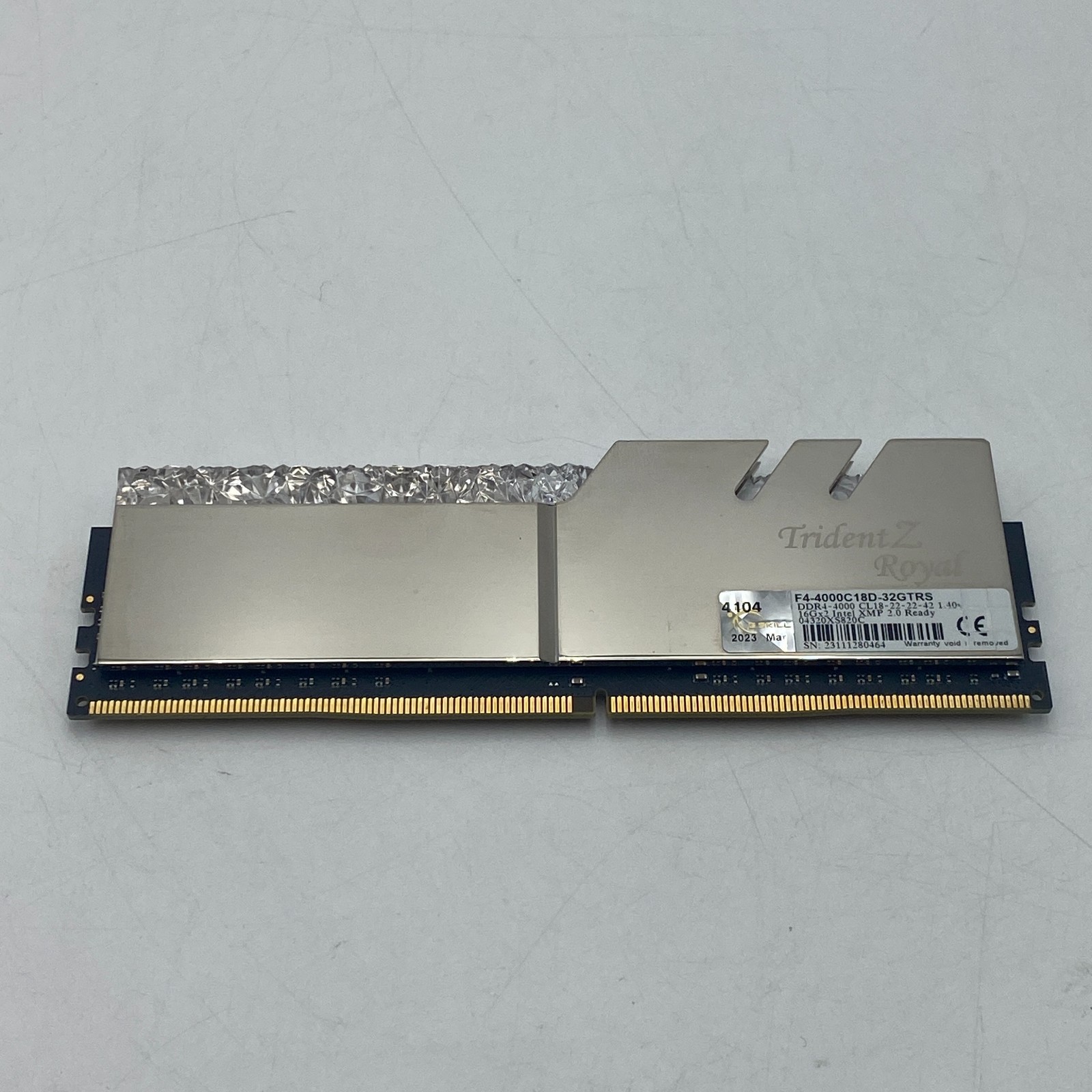 G.SKILL Trident Z Royal 16GB (1x16GB) DDR4 4000MHz CL18 Tested Silver