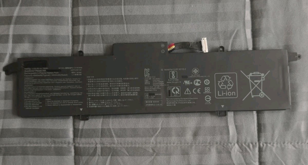 C41N1908 Laptop Battery 76Wh 4940mAh Replacement For ASUS ZenBook 