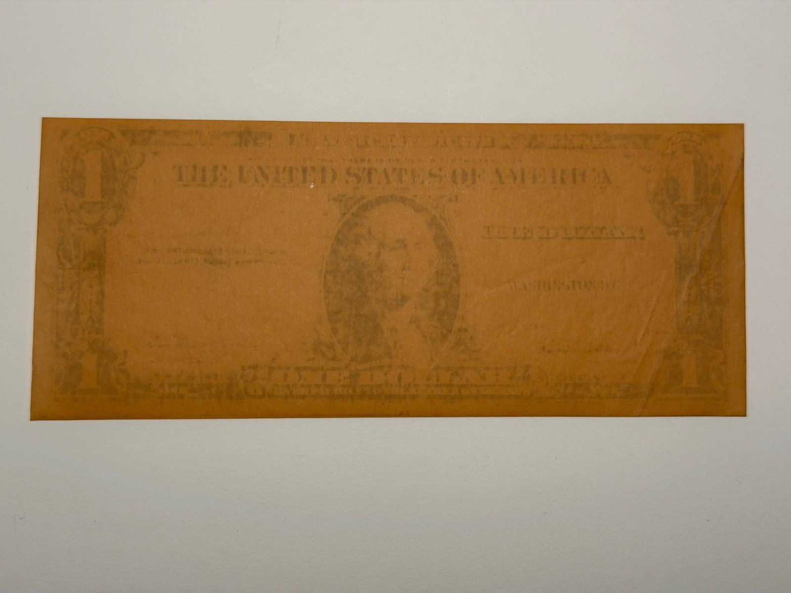 Rare Vintage 1950's 3M Thermo-Fax Copy of U.S. Dollar Bill  - earliest copies