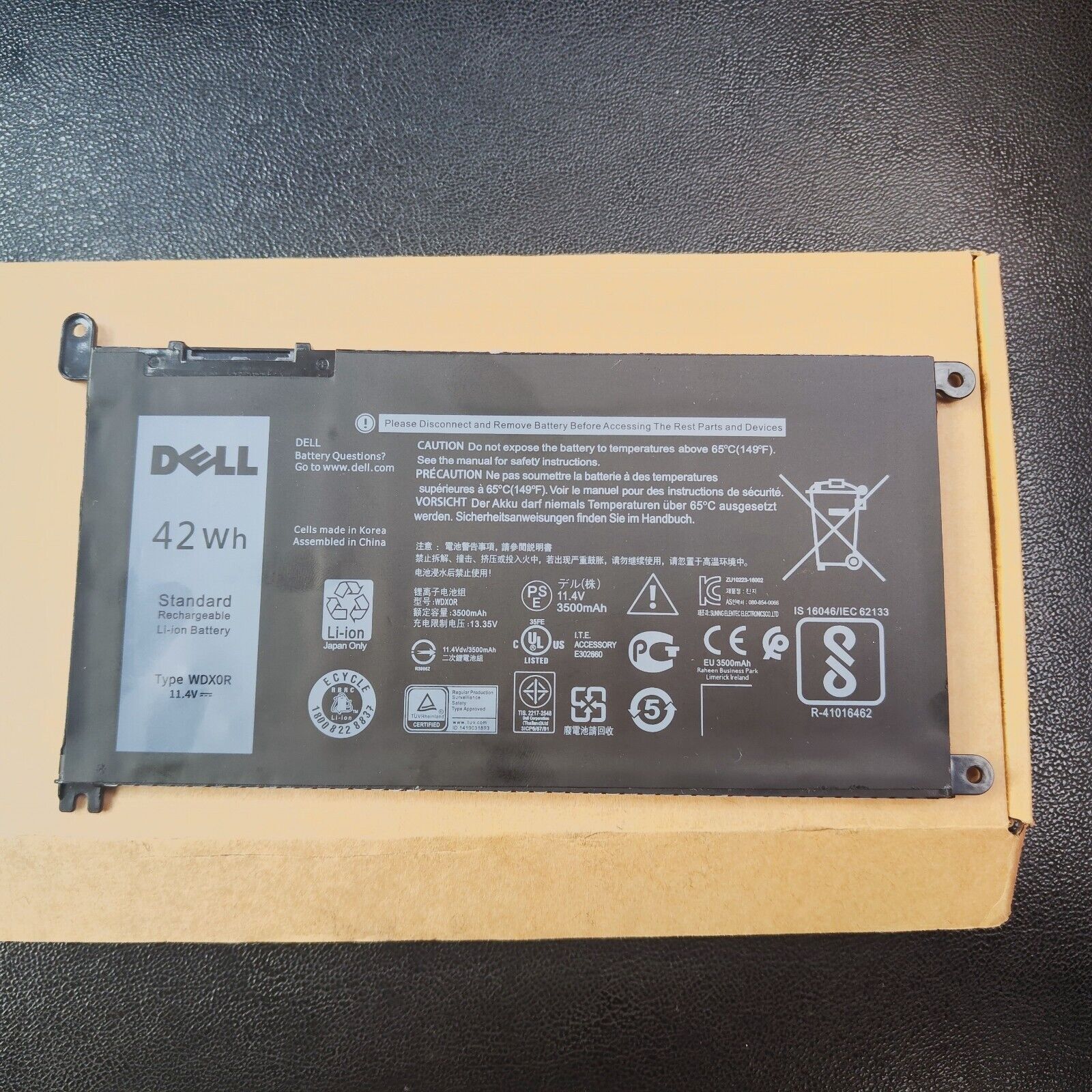 OEM WDX0R Laptop Battery 42Wh For Dell Inspiron 15 5567 5568 13 5368 7368 7569