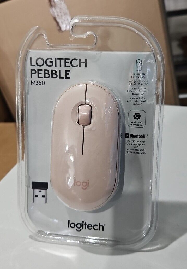 Logitech Pebble M350 Wireless Mouse (ROSE PINK ) 910-005769 Authentic Brand New