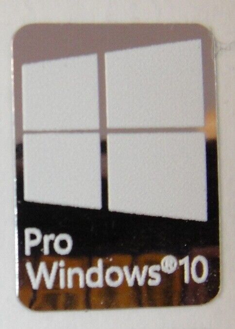 Compatible (Windows 10 PRO) Sticker Logo Decal for PC - Silver Chrome