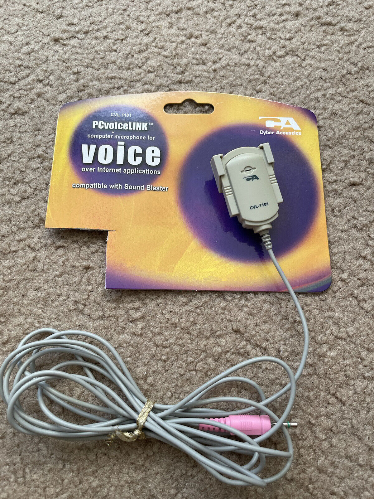 PCvoiceLINK, Cyber Acoustics, CVL 1101, computer microphone for voice