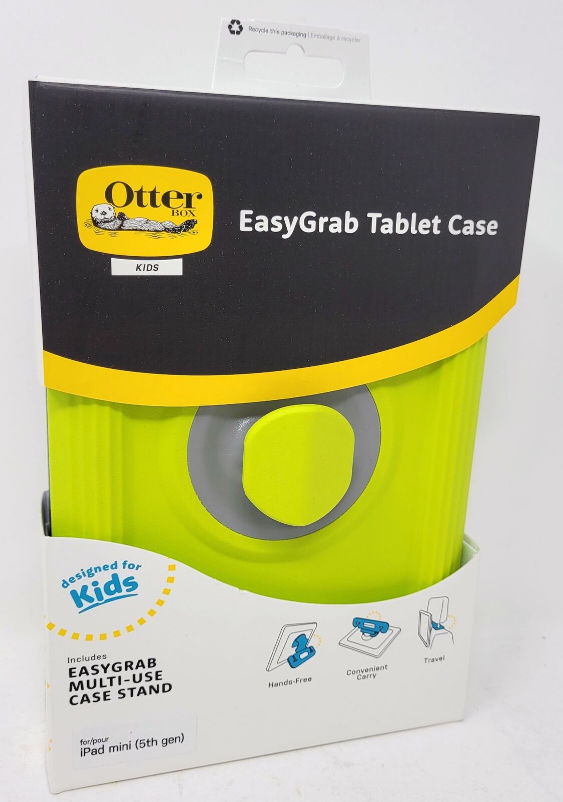 OtterBox Kids EasyGrab Case for iPad Mini 5th Gen Tablet, Yellow, Antimicrobial
