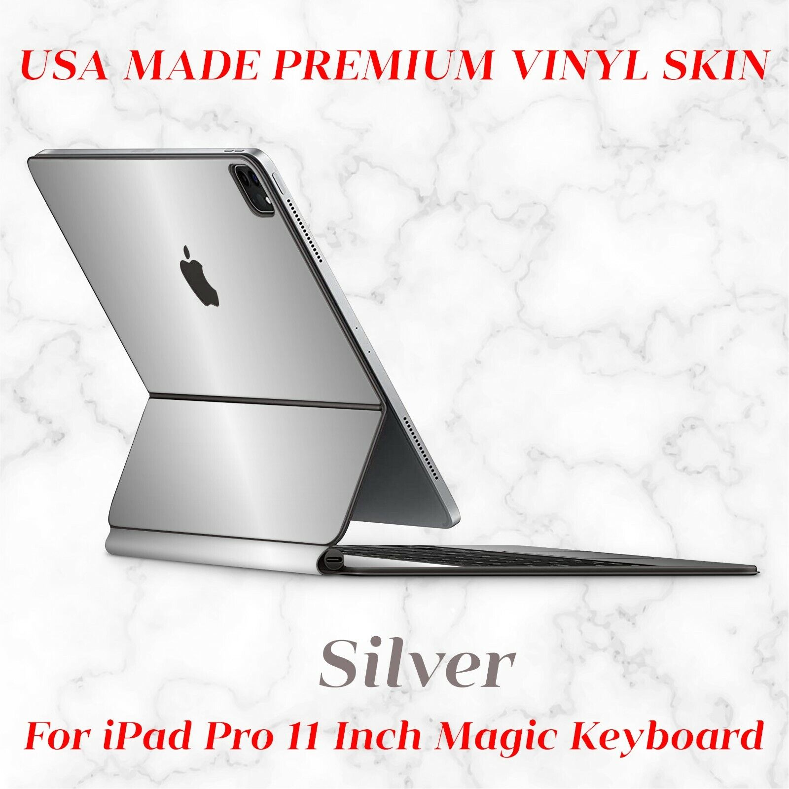 RT.SKINS Silver Full Body Skin for Apple iPad  Pro 11 inch Magic Keyboard