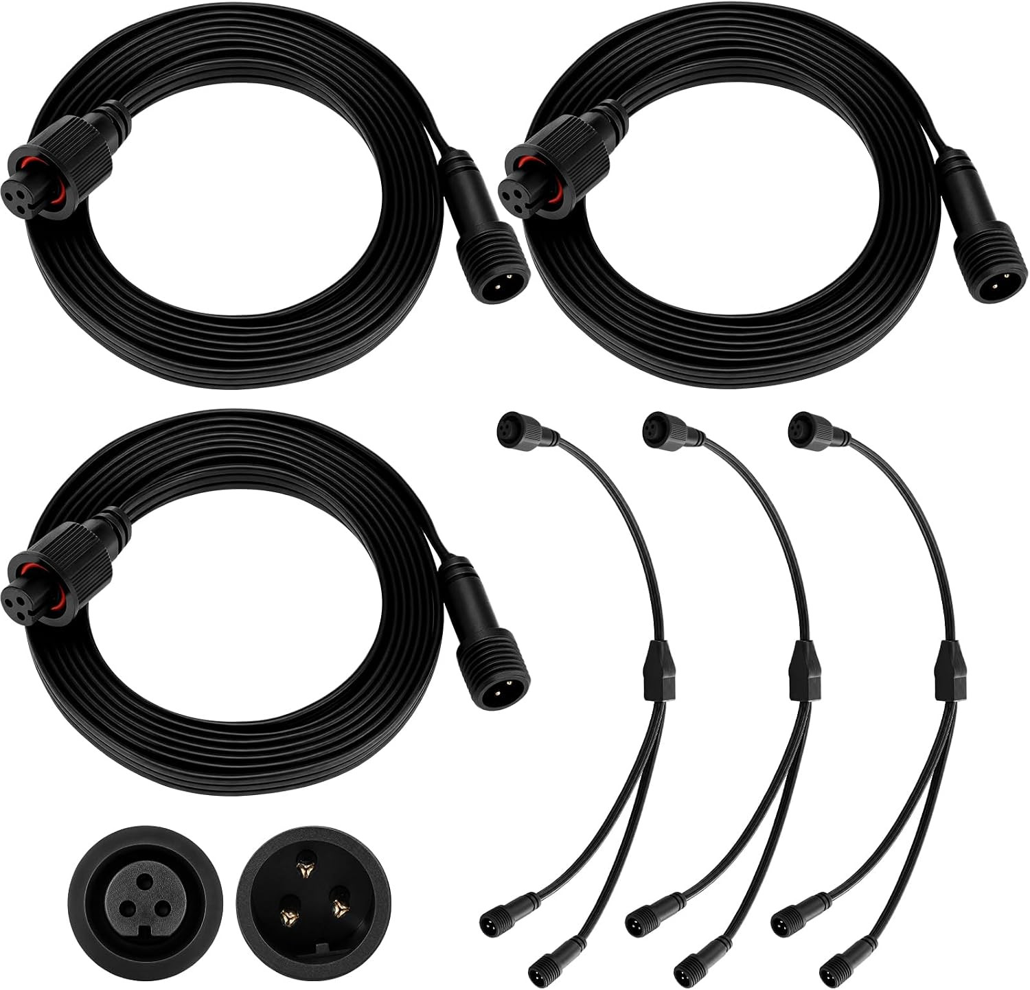 6 Pcs Extension Cable Compatible with Govee, 16 Ft, Black 6 Pcs Extension Cable Compatible with Govee, 16 Ft, Black